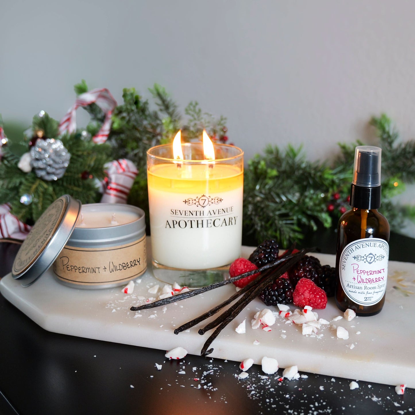 Peppermint + Wildberry - Signature Glass Candle