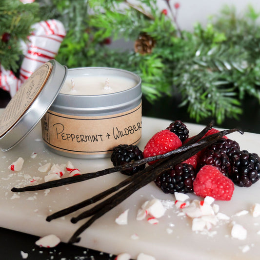 Peppermint + Wildberry - Travel Tin Candle