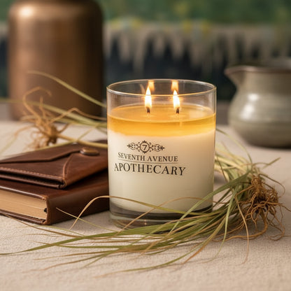 Vetiver + Leather - Signature Glass Candle