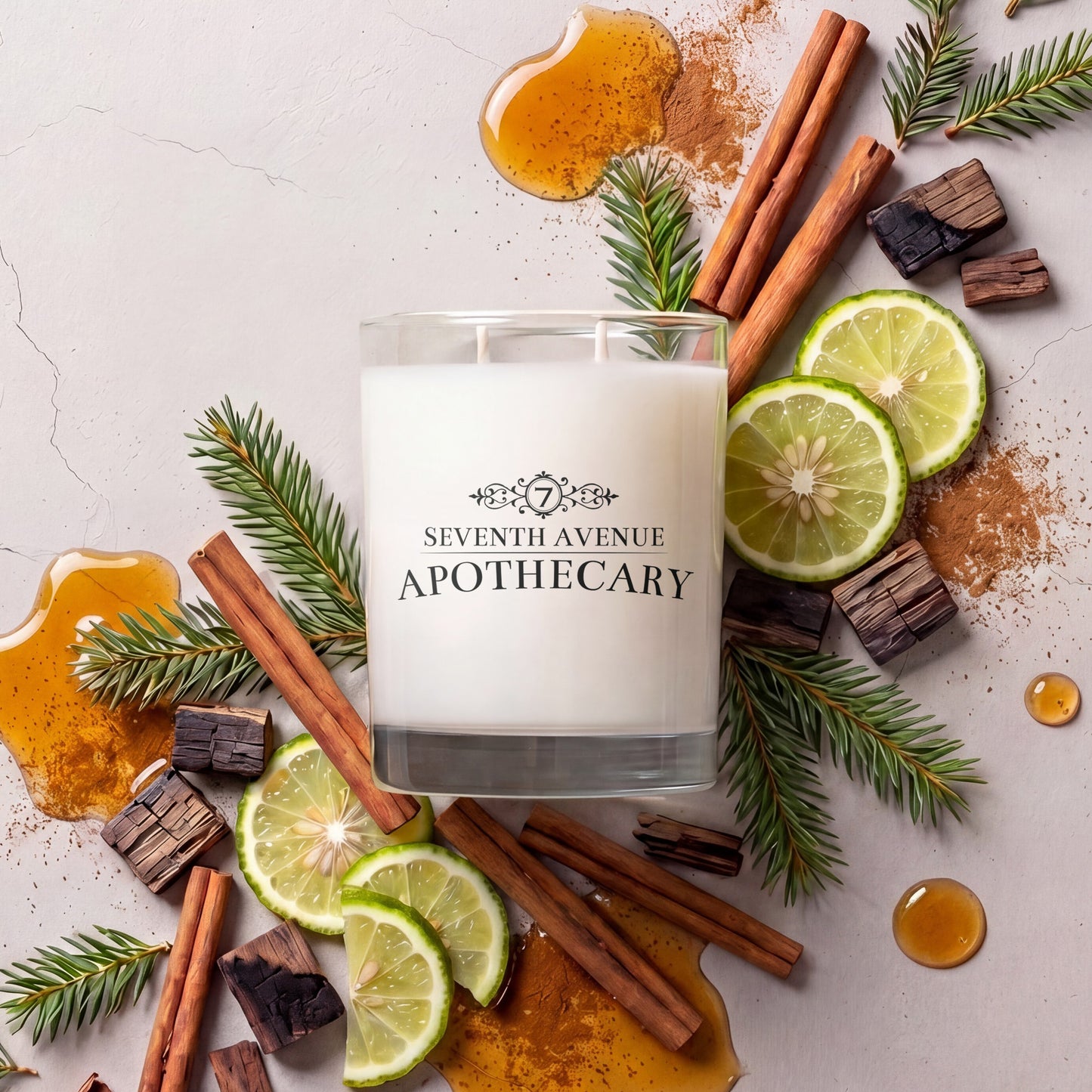 Cinnamon Whiskey + Spruce - Signature Glass Candle