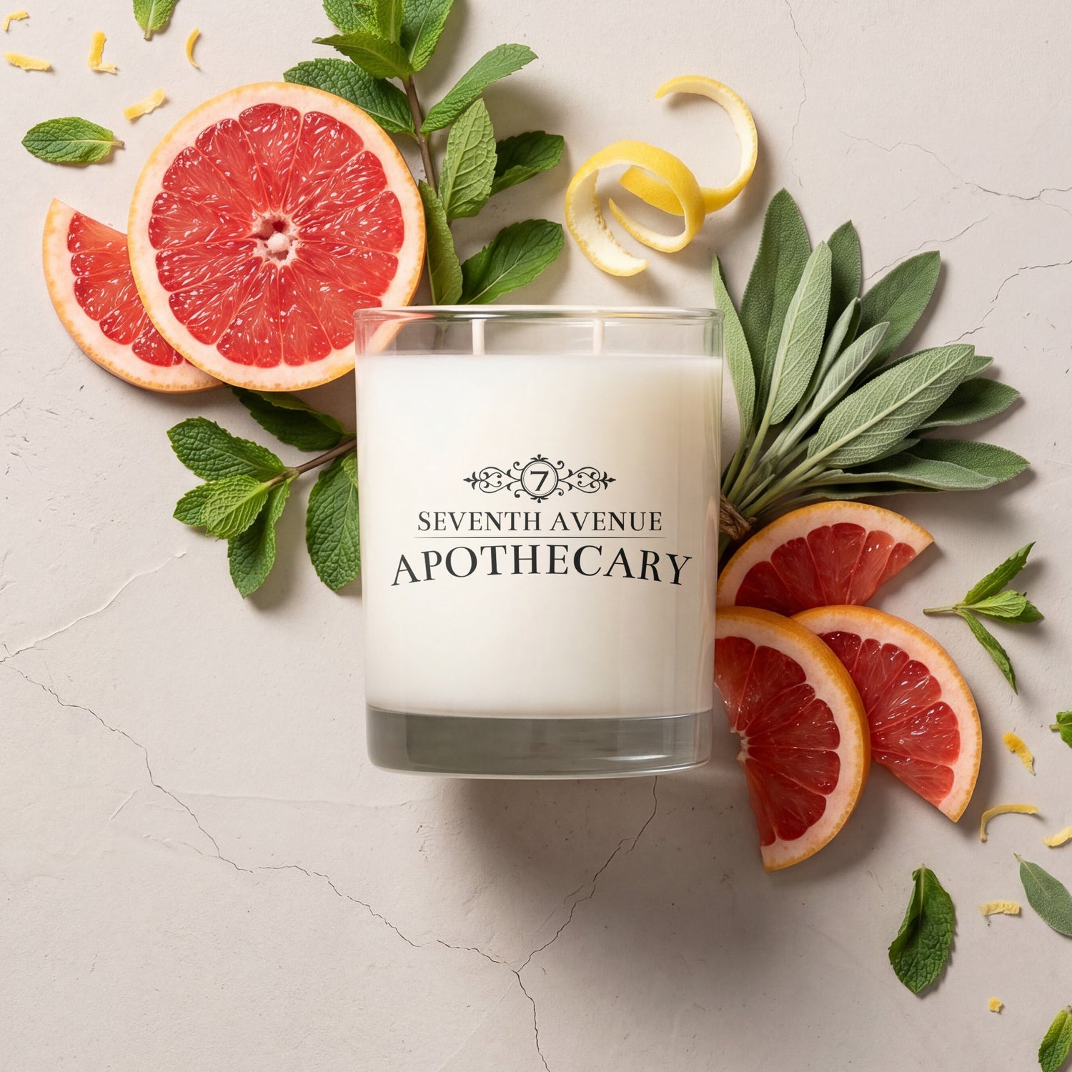 Minted Grapefruit + Sage - Signature Glass Candle