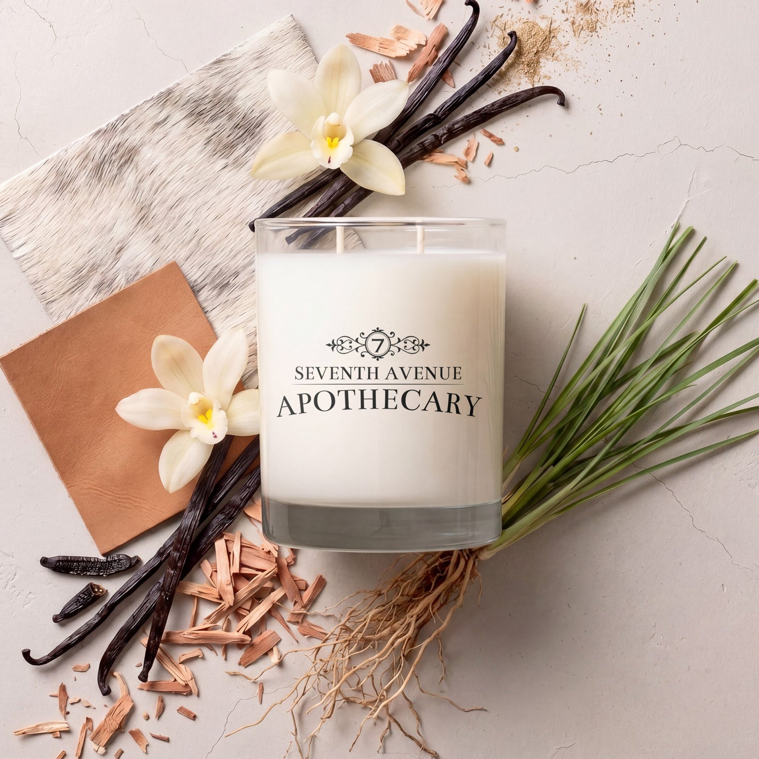 Vetiver + Leather - Signature Glass Candle