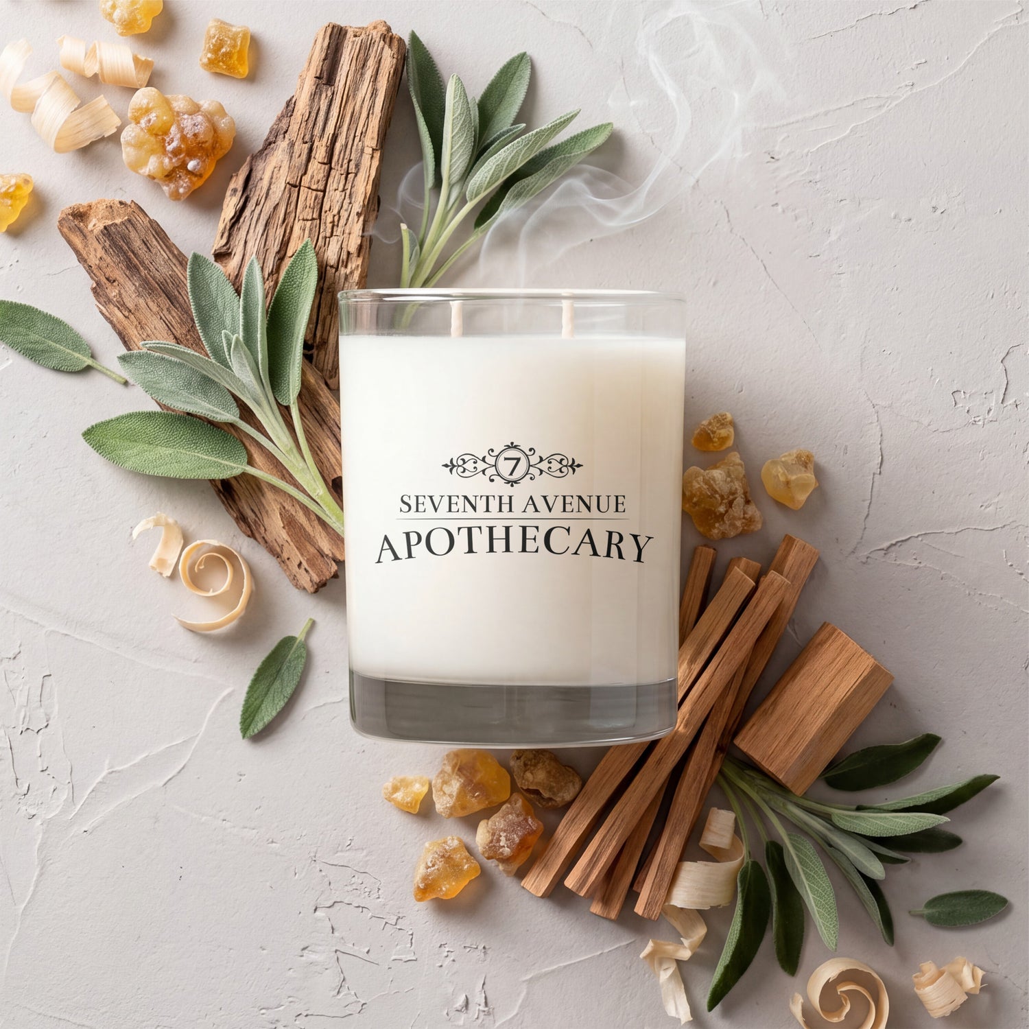 Amber Oak + Wild Sage -Signature Glass Candle