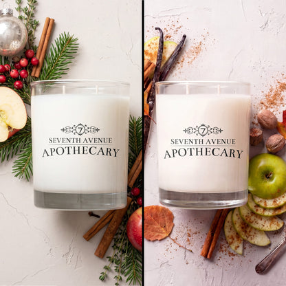 Signature Glass Candle 2-Pack: Frasier Fir + Thyme and Cider + Mulled Spices