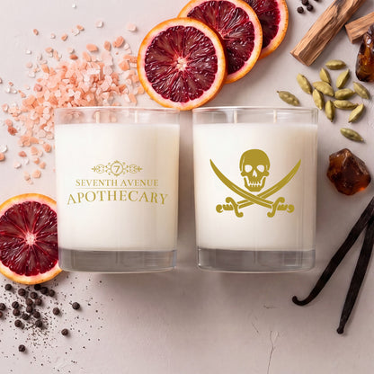 Invasion: Salty Teakwood + Pirate Grog - Signature Glass Candle