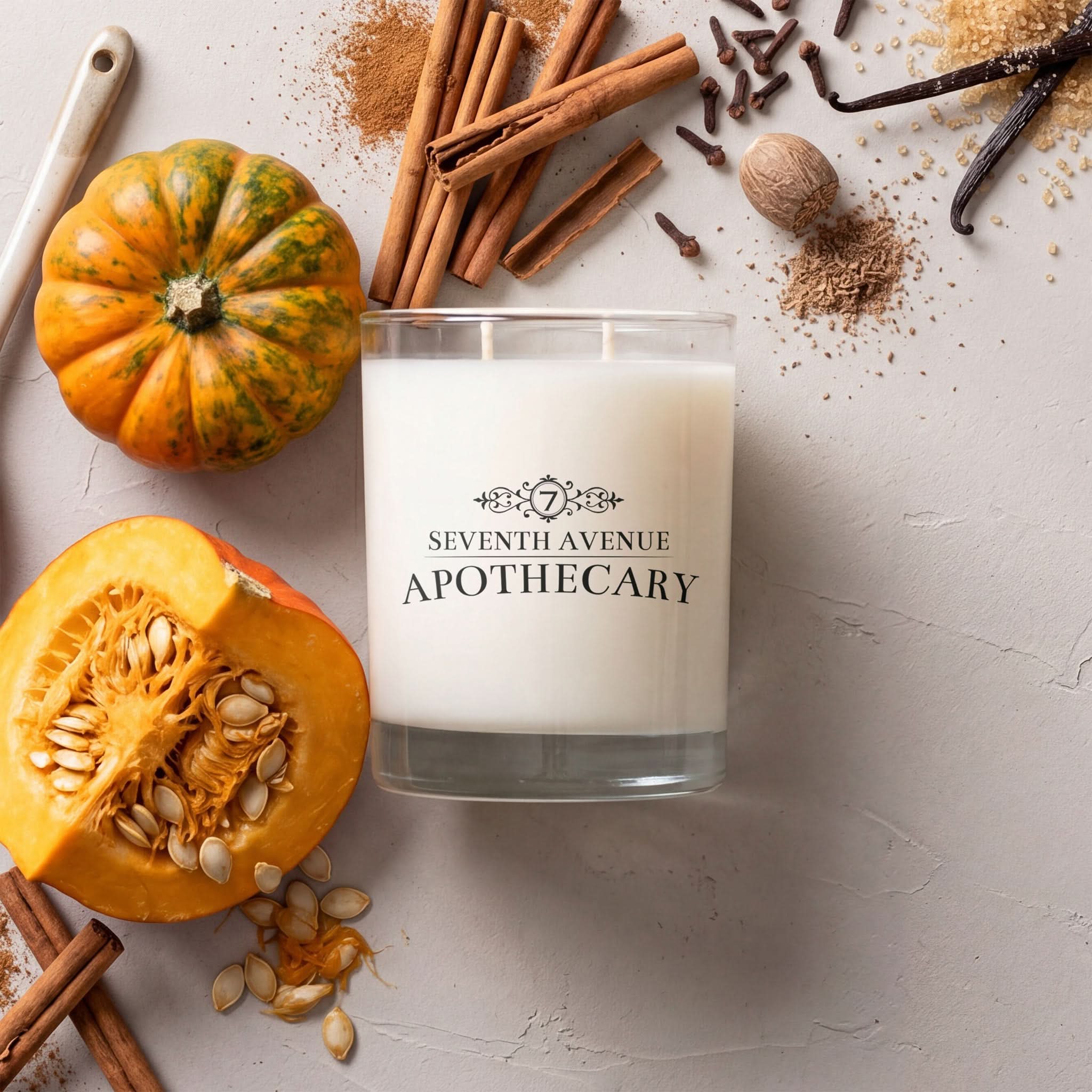 Spiced Pumpkin + Clove Scented Glass Candle