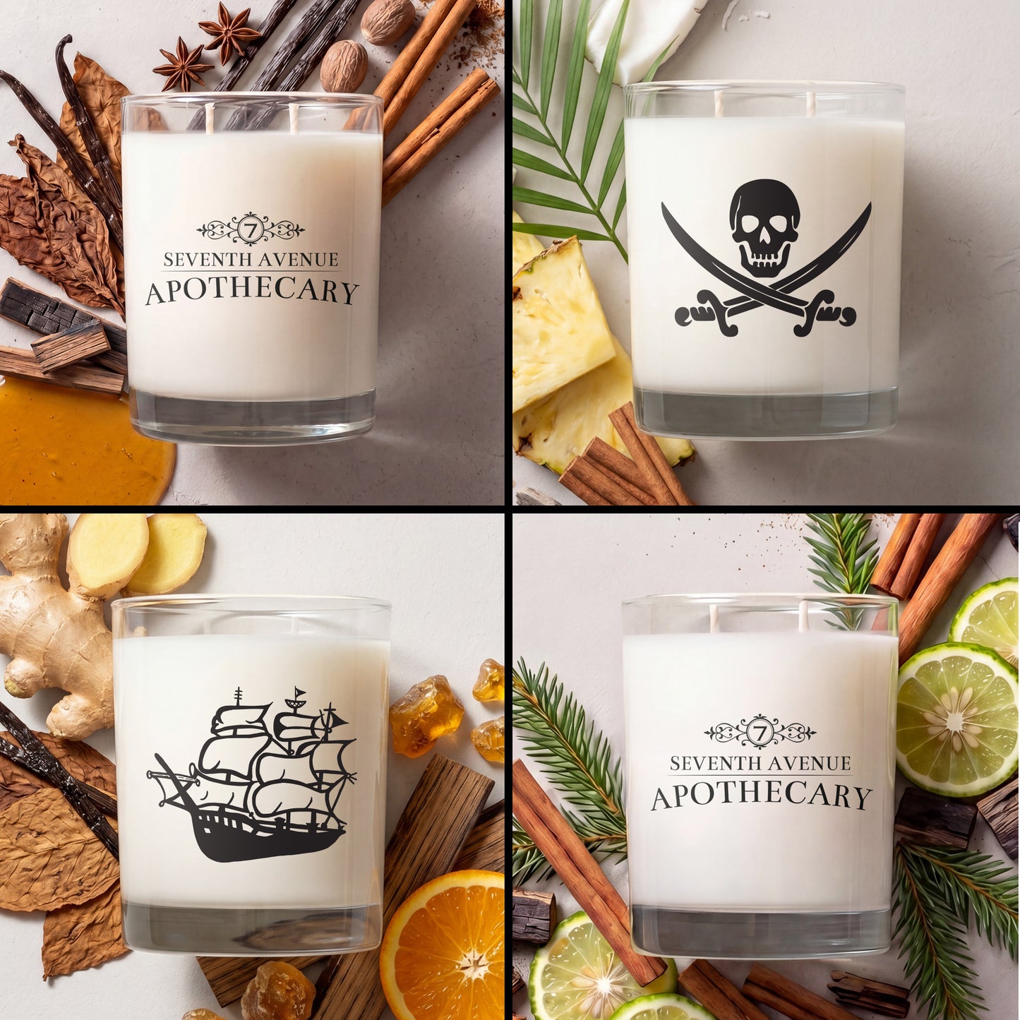 Perfectly Crafted Cocktail Soy Wax Candles 4 Pack - Signature Glass