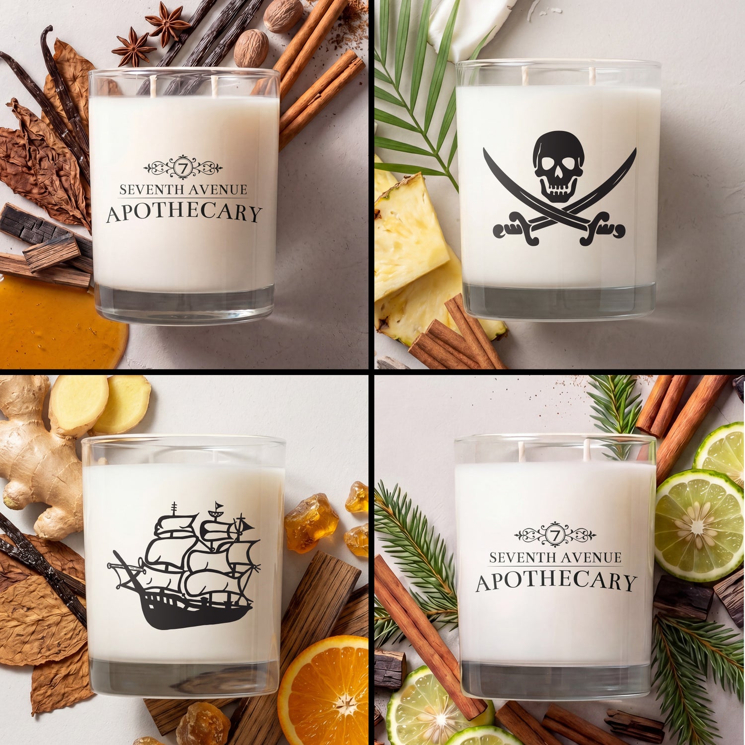 Perfectly Crafted Cocktail Soy Wax Candles 4 Pack - Signature Glass