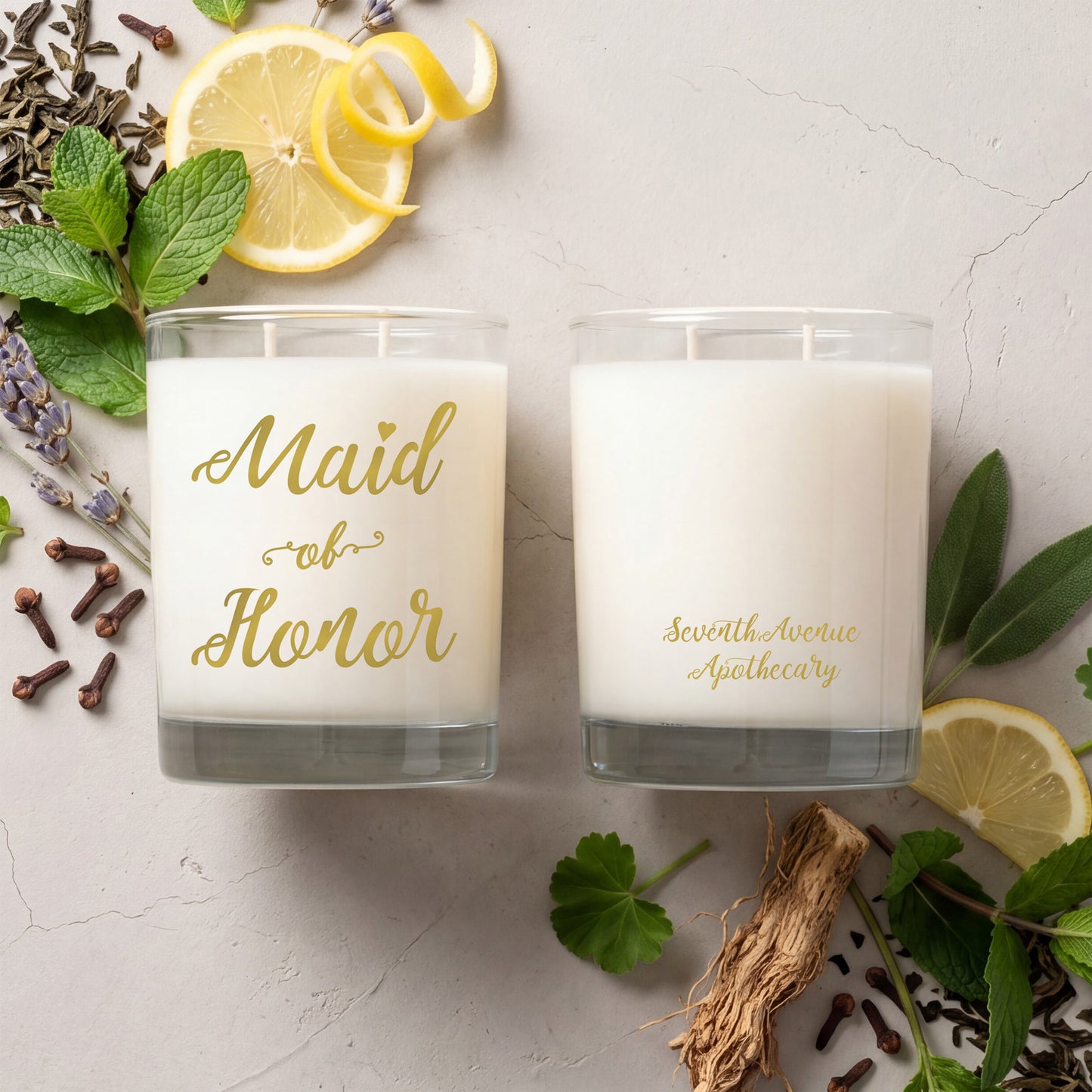 Maid of Honor Candle Gift - Mint + Green Tea