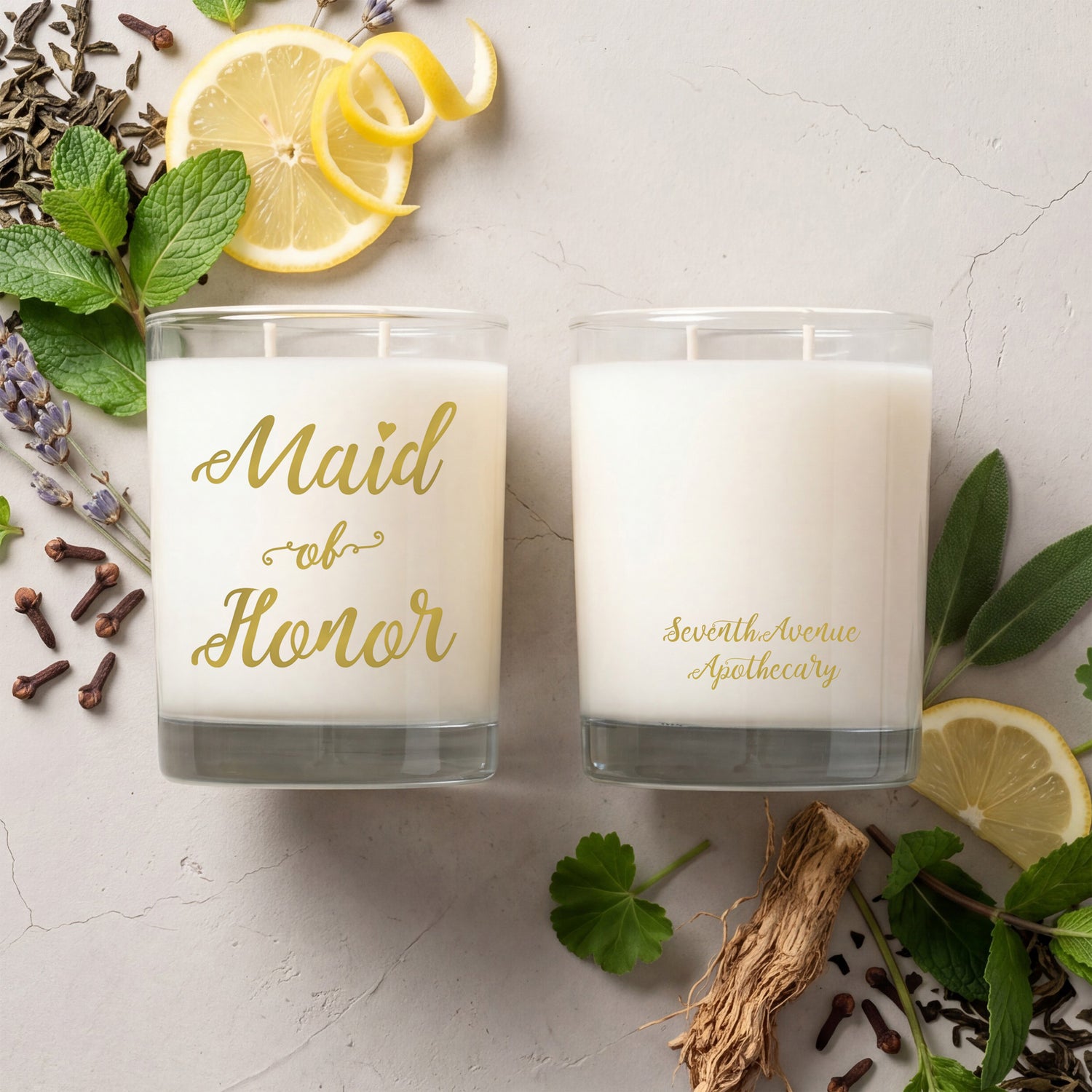 Maid of Honor Candle Gift - Mint + Green Tea