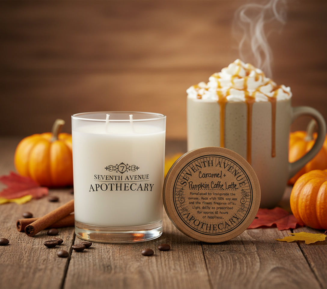 Caramel + Pumpkin Cafe Latte - Signature Glass Candle
