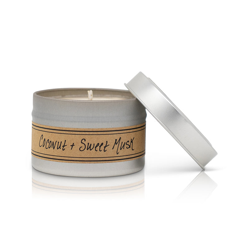 Coconut + Sweet Musk Soy Wax Candle - Mini Tin