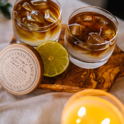 Ginger Beer + Dark Rum Soy Wax Candle - Signature Glass