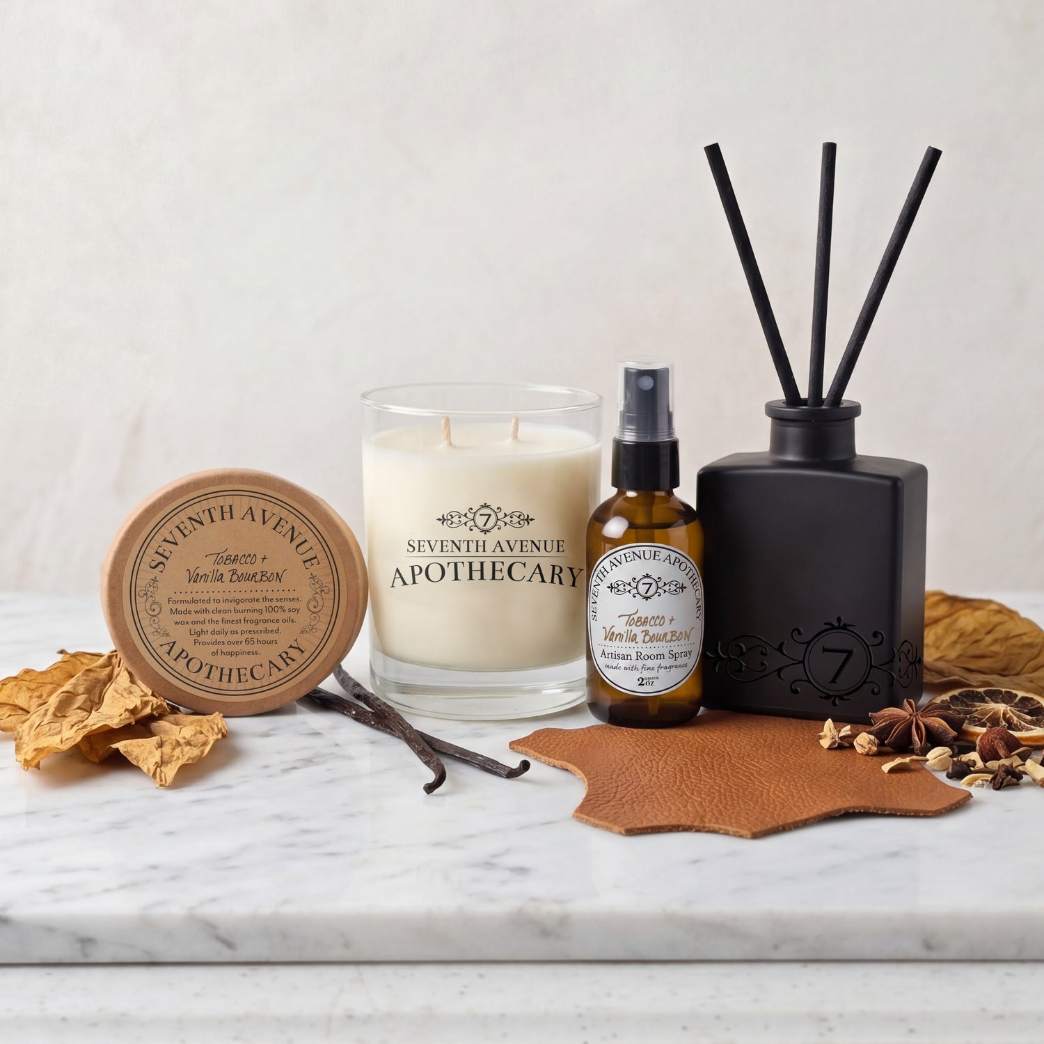 Tobacco + Vanilla Bourbon Luxury Home Fragrance Gift Set