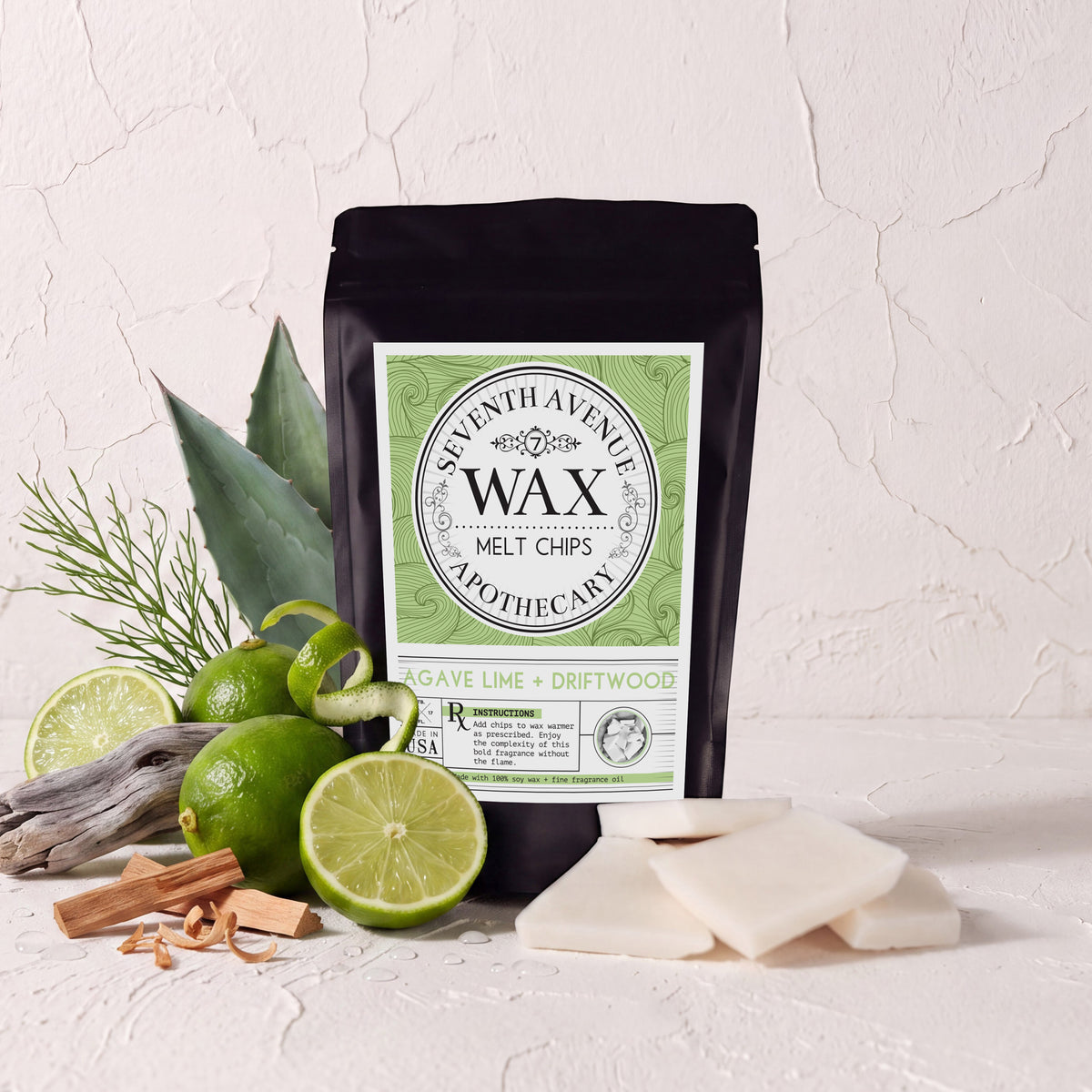Agave Lime + Driftwood - Wax Melt Chips
