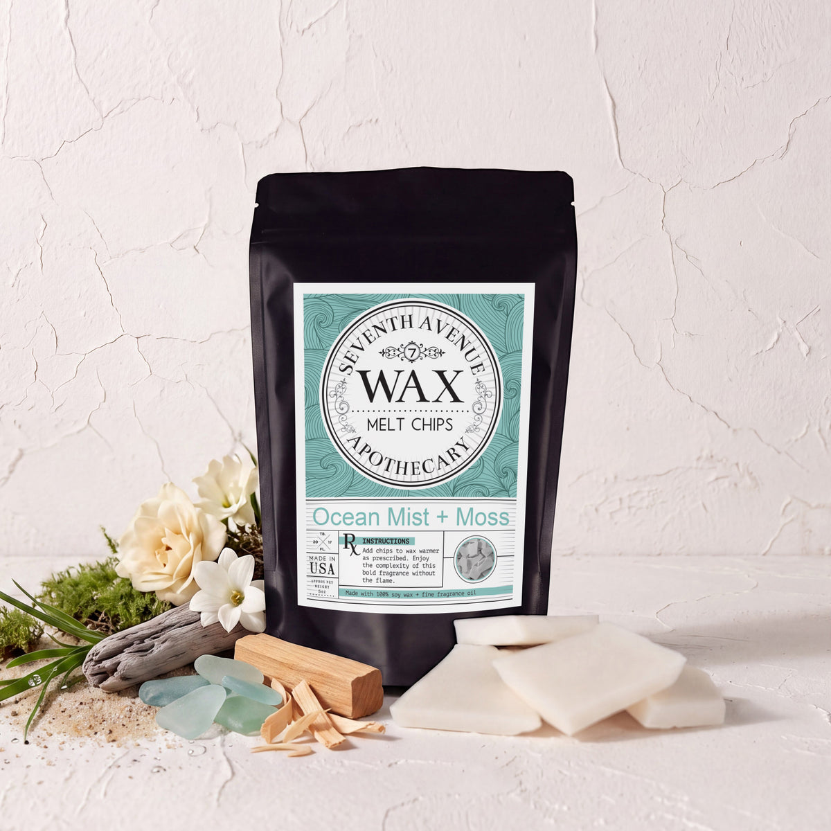 Ocean Mist + Moss - Wax Melt Chips