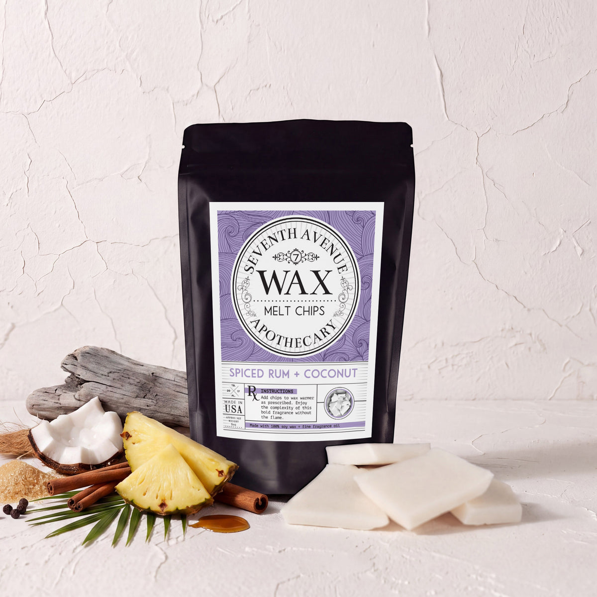 Spiced Rum + Coconut - Wax Melt Chips