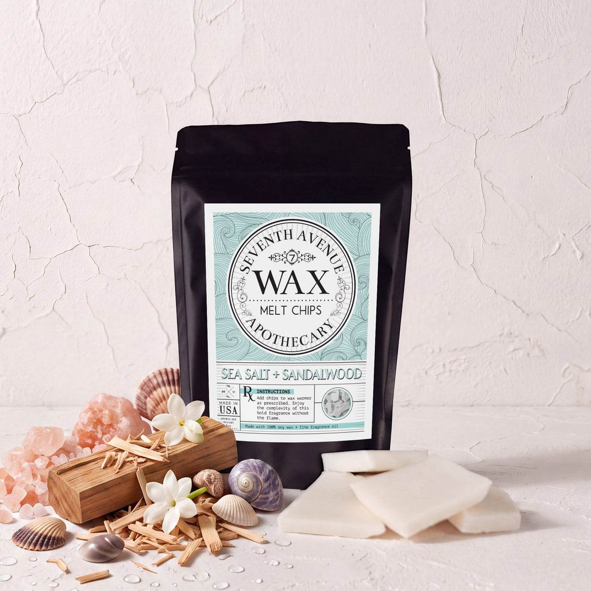 Sea Salt + Sandalwood - Wax Melt Chips
