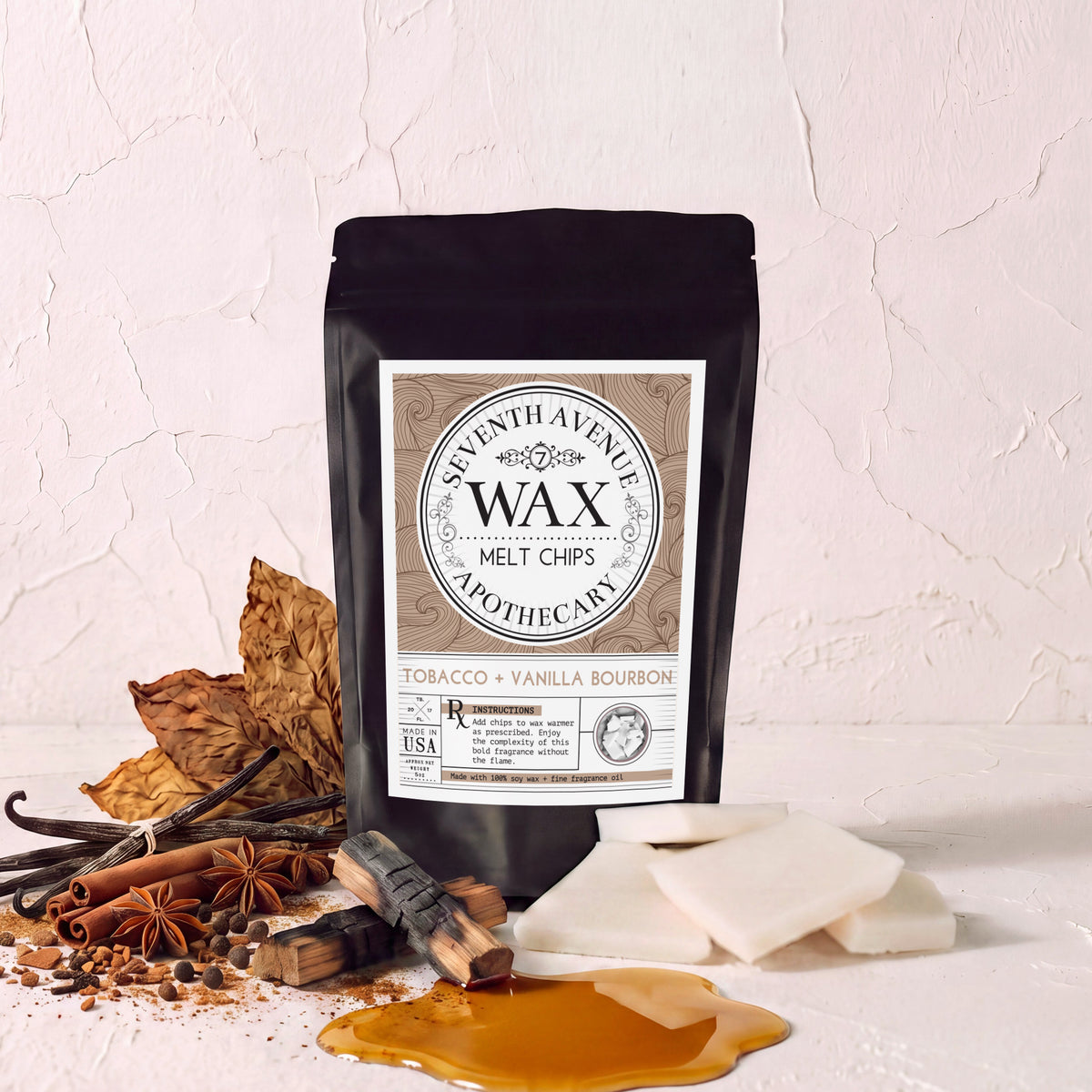 Tobacco + Vanilla Bourbon - Wax Melt Chips