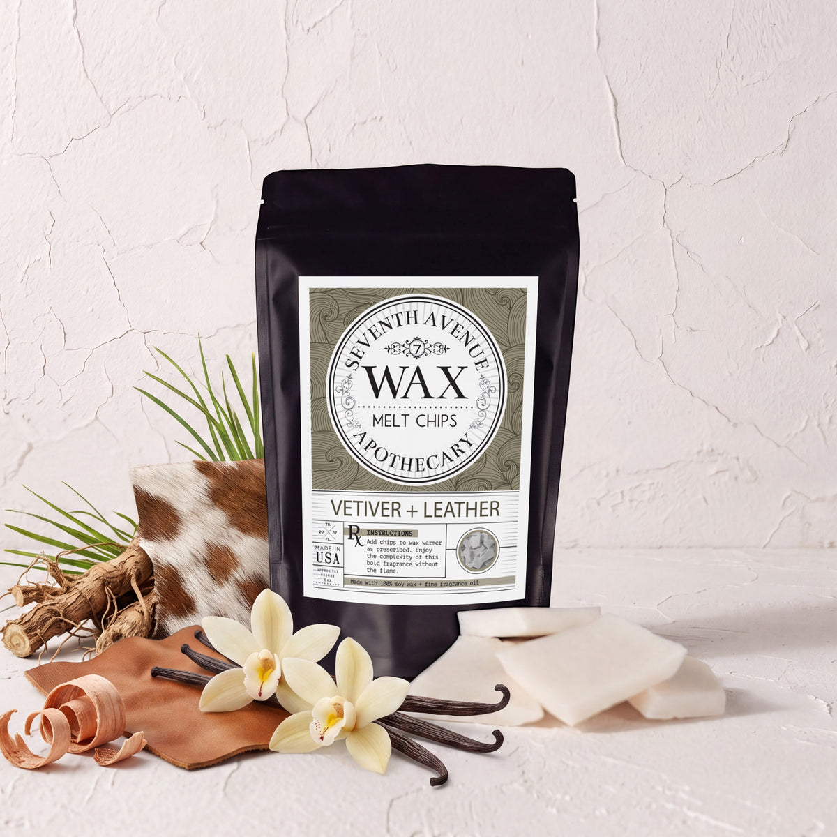 Vetiver + Leather - Wax Melt Chips