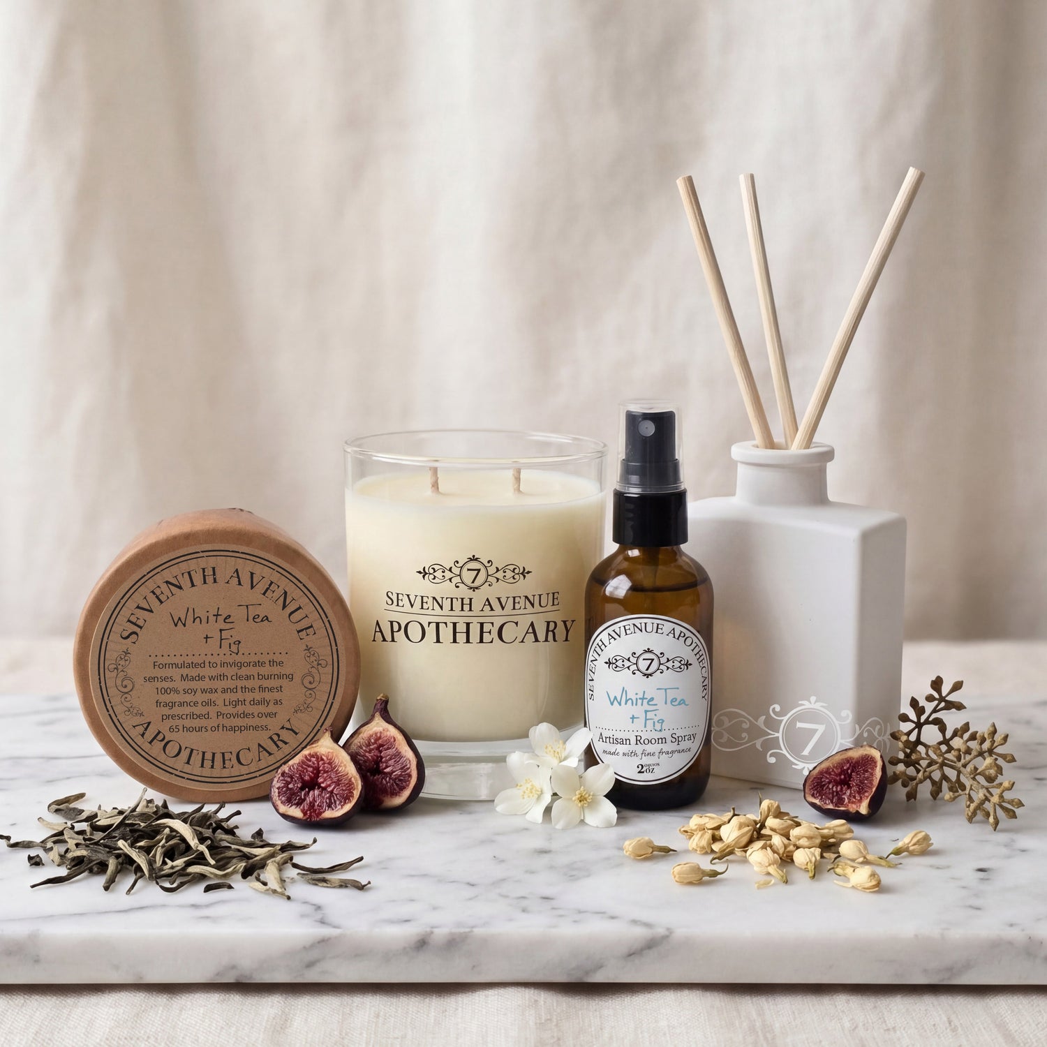 White Tea + Fig Luxury Home Fragrance Gift Set