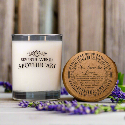 Sea Lavender + Linen Soy Wax Candle