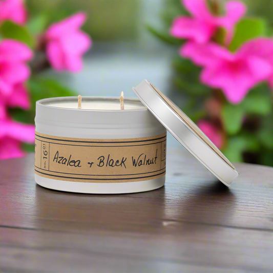 Azalea + Black Walnut Soy Wax Candle - Travel Tin