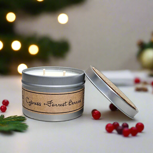 Cypress Forest + Berries Soy Wax Candle - Travel Tin