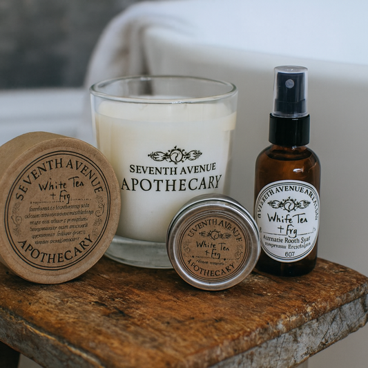 white tea + fig candle gift set