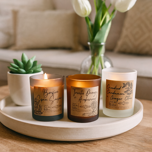 Cozy Spice Set of 3 Ember Eclipse Glass Candles