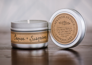 Orange + Sugarwood Soy Wax Candle - Mini Tin