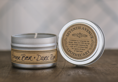 Ginger Beer + Dark Rum Soy Wax Candle - Travel Tin