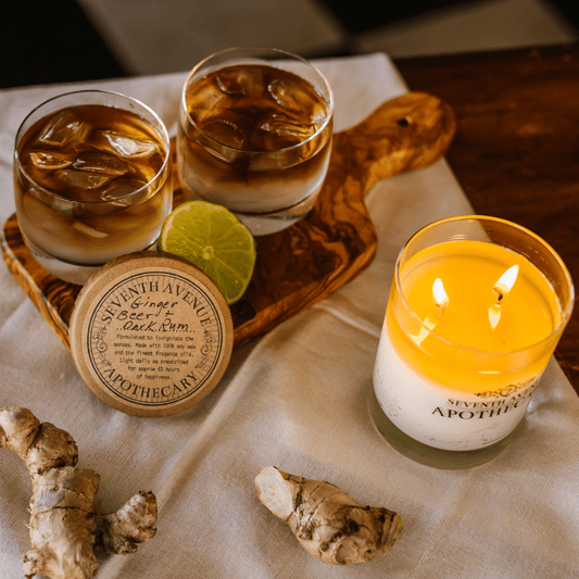 Ginger Beer + Dark Rum Soy Wax Candle - Signature Glass