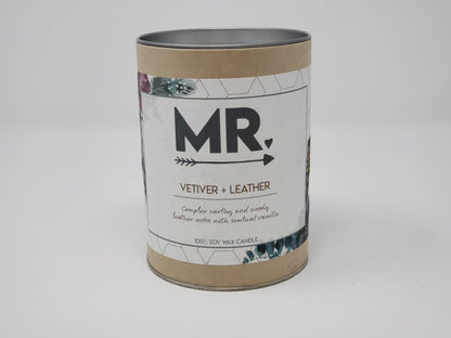 Mr. Vetiver + Leather Gift Tube Candle