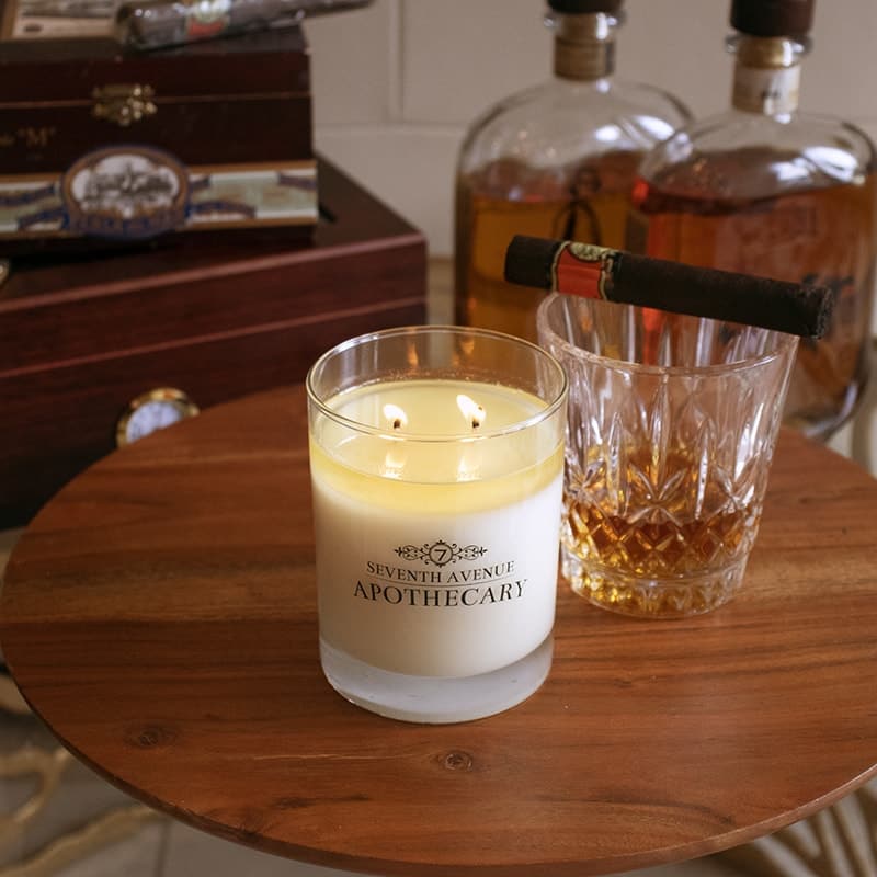 Tobacco + Vanilla Bourbon Soy Wax Candle - Signature Glass