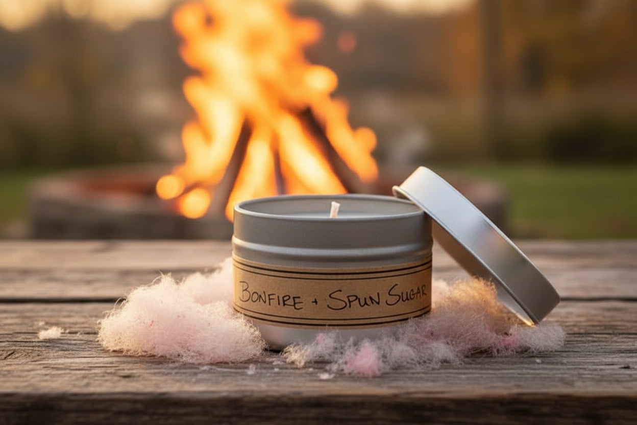 Bonfire + Spun Sugar - Mini Tin Candle