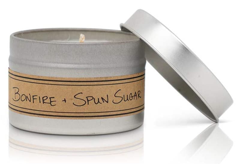 Bonfire + Spun Sugar Soy Wax Candle - Mini Tin