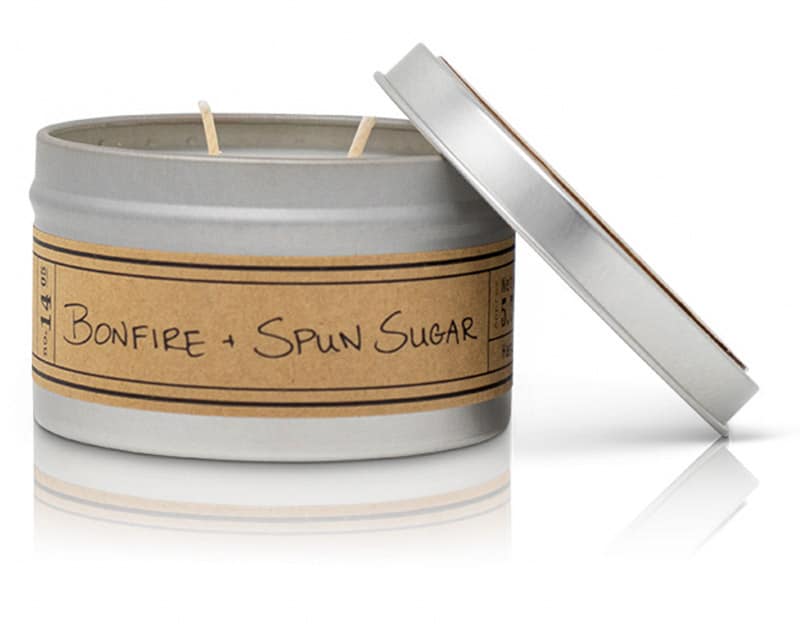 Bonfire + Spun Sugar Soy Wax Candle - Travel Tin