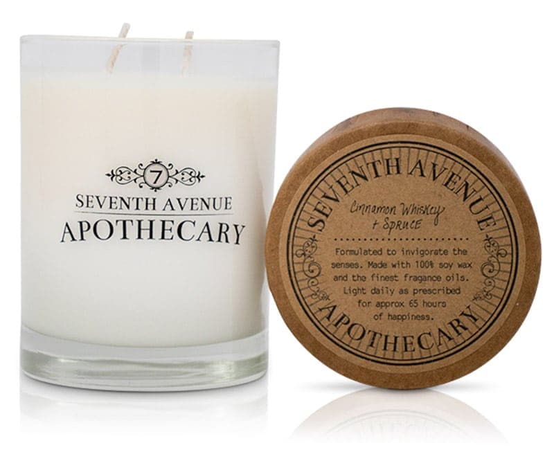 Cinnamon Whiskey + Spruce Soy Wax Candle - Signature Glass
