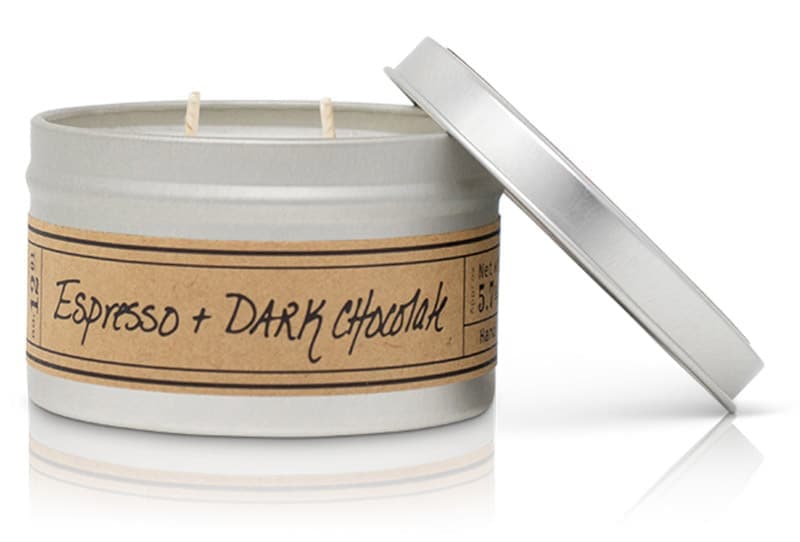 Espresso + Dark Chocolate Soy Wax Candle - Travel Tin