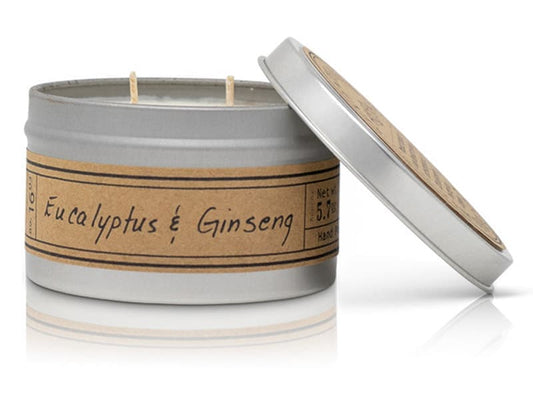Eucalyptus + Ginseng Soy Wax Candle - Travel Tin