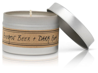 Ginger Beer + Dark Rum Soy Wax Candle - Mini Tin