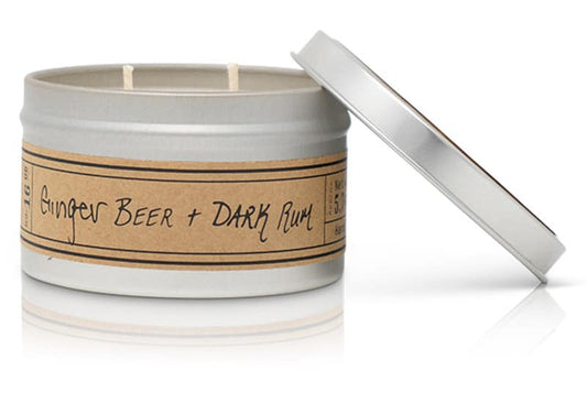Ginger Beer + Dark Rum Soy Wax Candle - Travel Tin