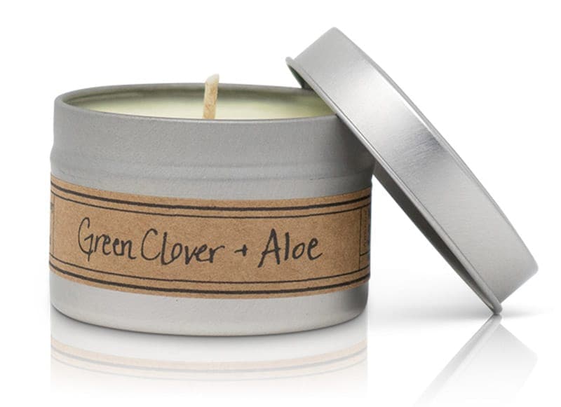 Green Clover + Aloe Soy Wax Candle - Mini Tin