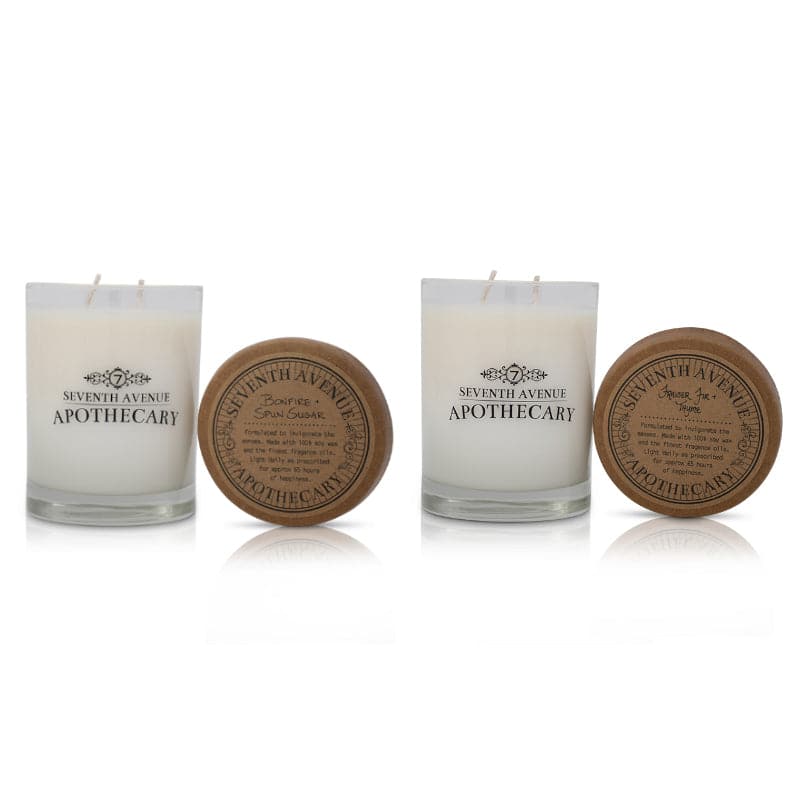 Signature Glass 2-Pack: Frasier Fir + Thyme and Bonfire + Spun Sugar