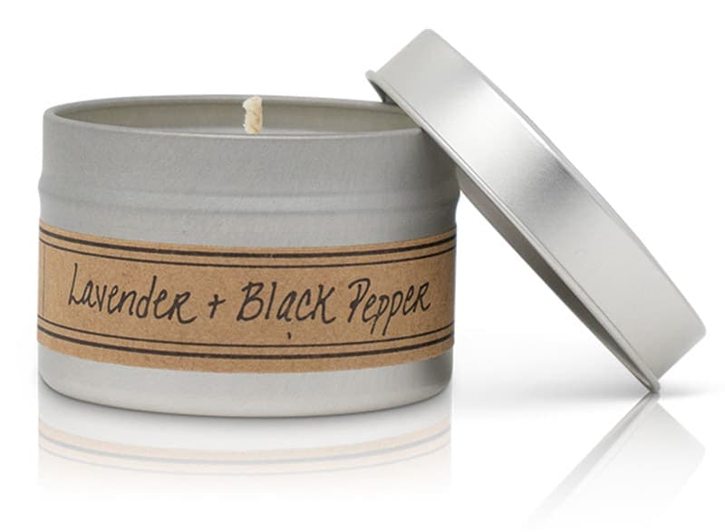 Lavender + Black Pepper Soy Wax Candle - Mini Tin