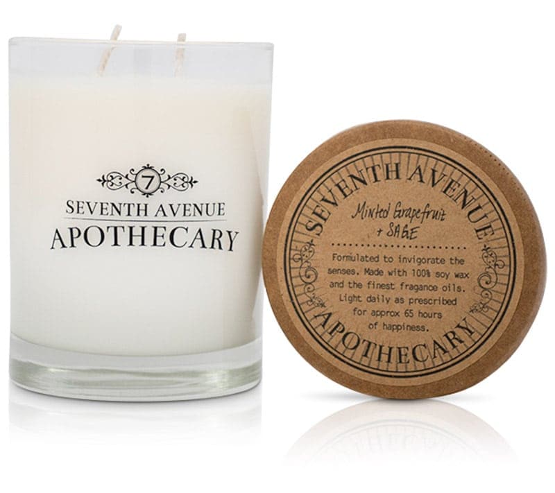 Minted Grapefruit + Sage Soy Wax Candle - Signature Glass