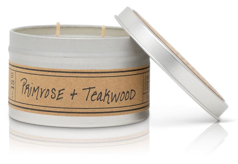 Primrose + Teakwood Soy Wax Candle - Travel Tin