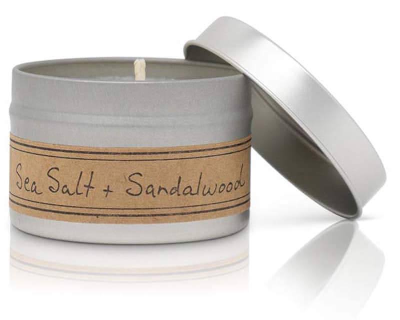 Sea Salt + Sandalwood Soy Wax Candle - Mini Tin
