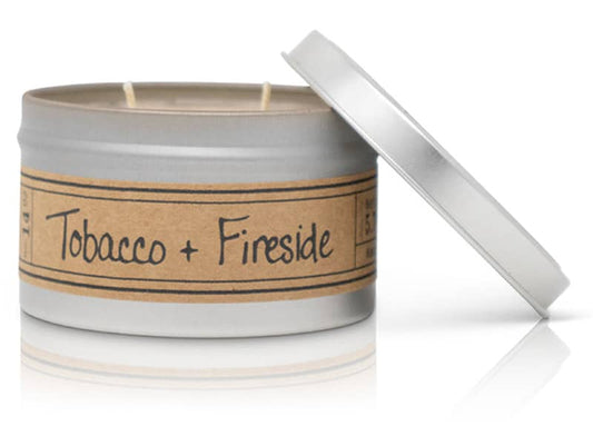 Tobacco + Fireside Soy Wax Candle - Travel Tin